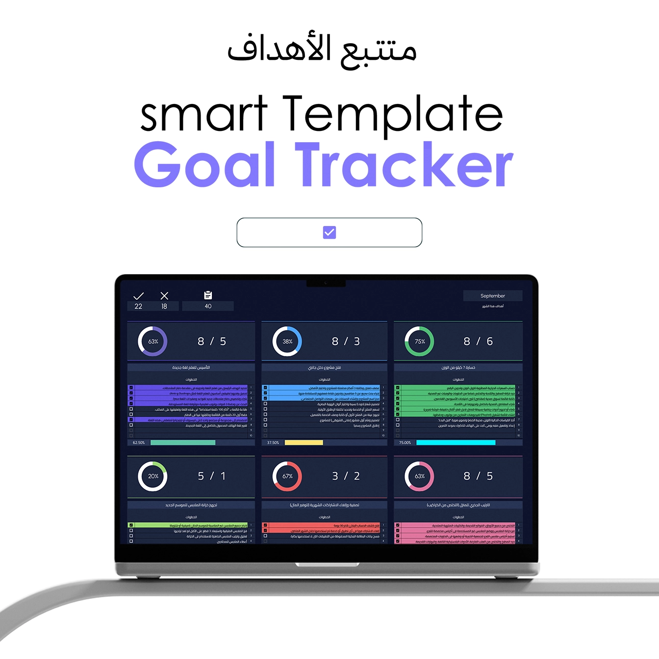 واجهة تطبيق متتبع العادات - عرض 5